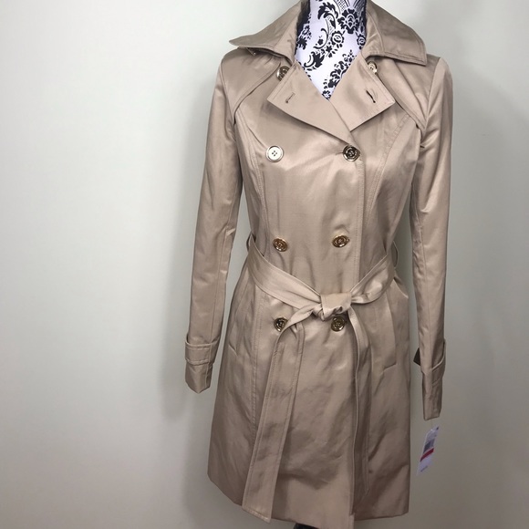 Michael Kors Classic Double-Breasted Hooded Coat W - Picture 2 of 6